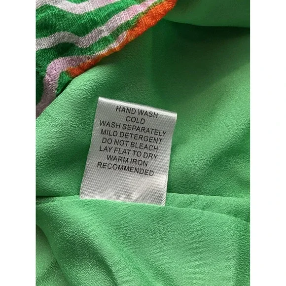 Jade Melody Tam Green Multi Abstract Balloon Sleeve Tunic Mini Dress Medium - Picture 8 of 12